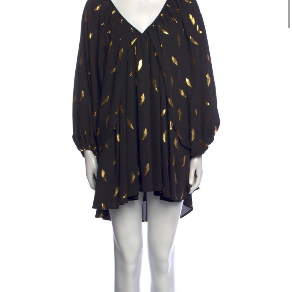 Tularosa Black Dress with Gold Accents